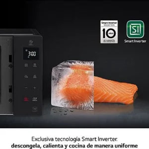 Microondas con grill – LG MH6535GIB, 1000W, 5 niveles, Display LED, 25 l, Negro