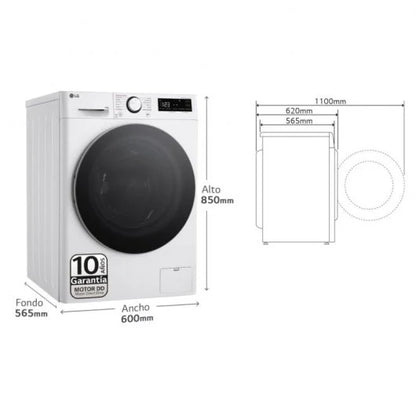 LG Serie 600 Lavadora Carga Frontal 10Kg A Blanca
