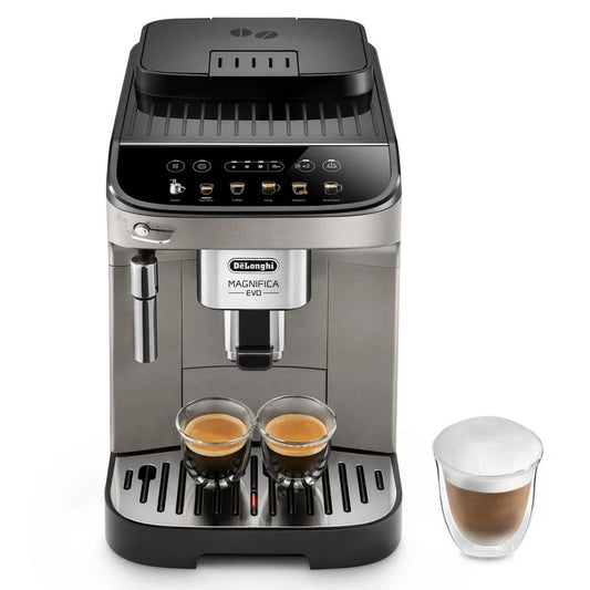 DeLonghi Magnifica Evo Cafetera Superautomática con Molinillo 15 Bares Titanio/Negro
