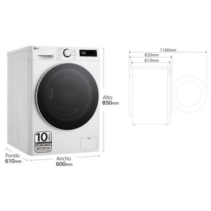 Lavadora Carga Frontal 13Kg A Blanca LG Serie