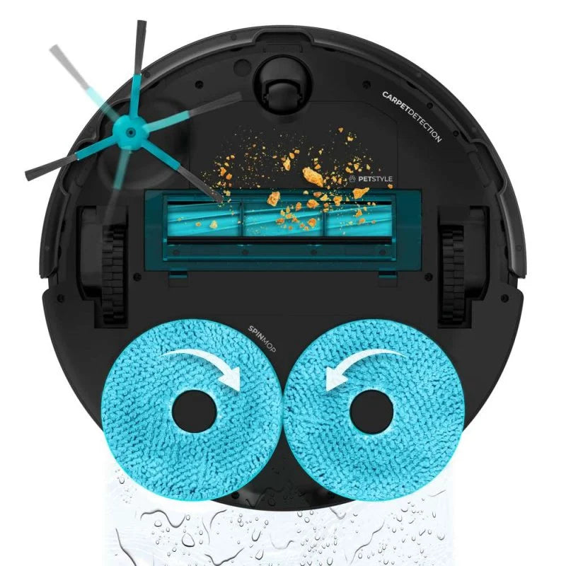 Conga 13090 Spin Revolution Home&Wash Robot Aspirador con Motor de Succión 7000 Pa Base 4 en 1