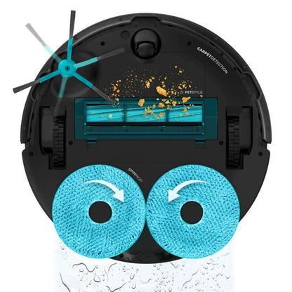 Conga 13090 Spin Revolution Home&Wash Robot Aspirador con Motor de Succión 7000 Pa Base 4 en 1