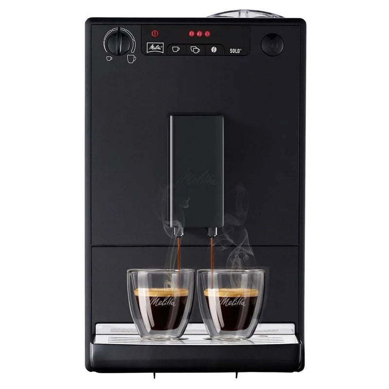 Melitta SOLO E950-222 Cafetera Superautomática Compacta con Molinillo Integrado 15 Bares Negra