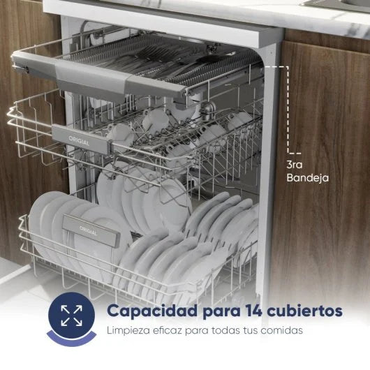 Origial Load&Chill Prestige Lavavajillas Capacidad 14 Cubiertos C Inox 3 Bandejas