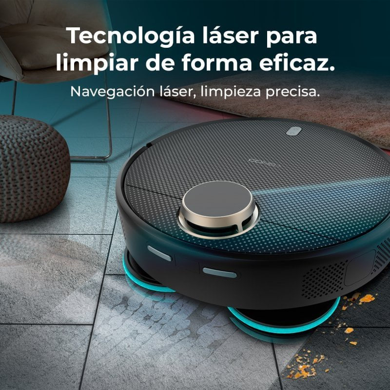 Conga 13090 Spin Revolution Home&Wash Robot Aspirador con Motor de Succión 7000 Pa Base 4 en 1