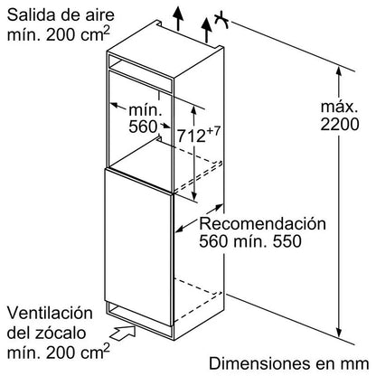 Bosch GIV11AFE0 Congelador Vertical Integrable E