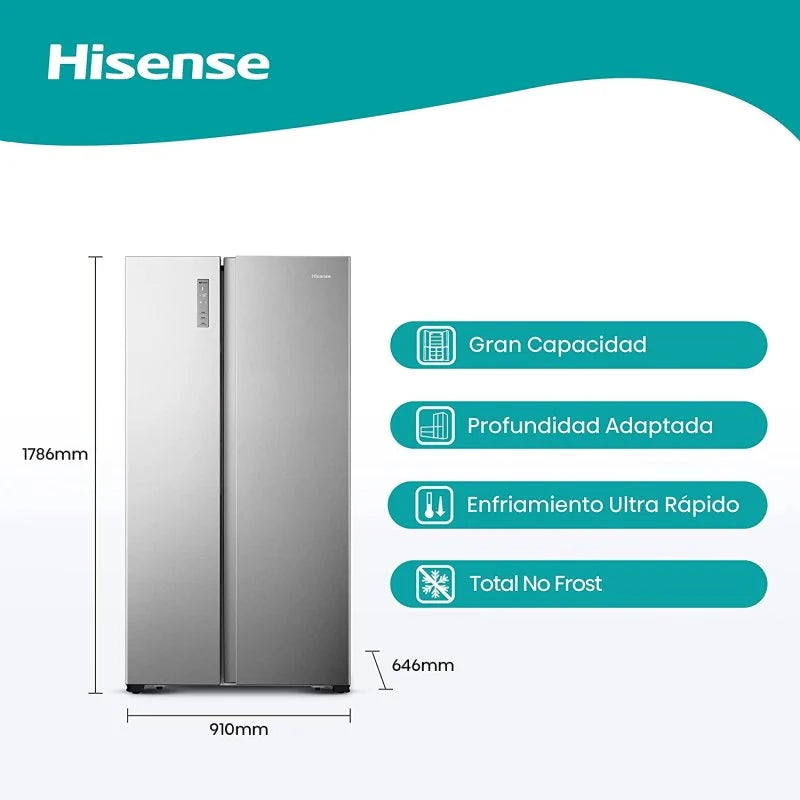 Hisense RS677N4BIE Frigorífico Americano Total NoFrost E Inox
