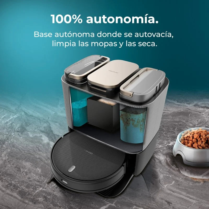 Conga 13090 Spin Revolution Home&Wash Robot Aspirador con Motor de Succión 7000 Pa Base 4 en 1