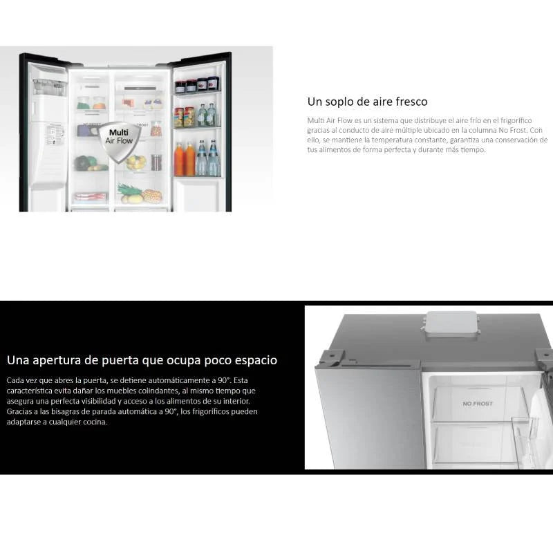 Haier HSR3918EWPG Frigorífico Americano E Inox