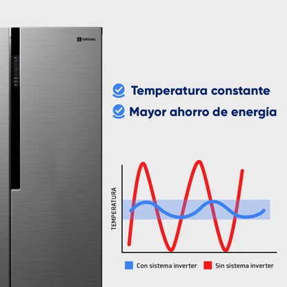 Origial COOL AND FREEZE SBS Frigorífico Americano No Frost E Acero Inoxidable