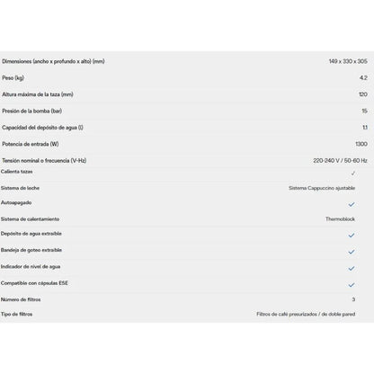 DeLonghi Dedica EC685.W Cafetera de Espresso Blanca