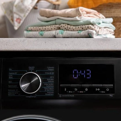 Lavadora Carga Frontal 9Kg A Acero Inoxidable Inverter