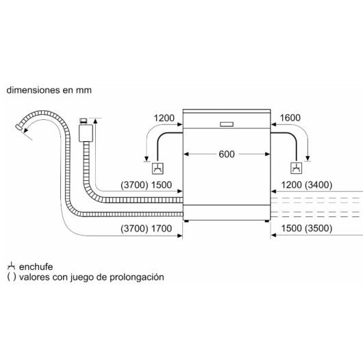 Bosch Serie 2 SMS25AW05E Lavavajillas Capacidad 12 Cubiertos E