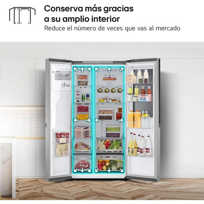 LG GSXE80PYBD.APYQEUR Frigorífico Side By side Serie 800 con Instaview Door-In-Door 628L Inox D