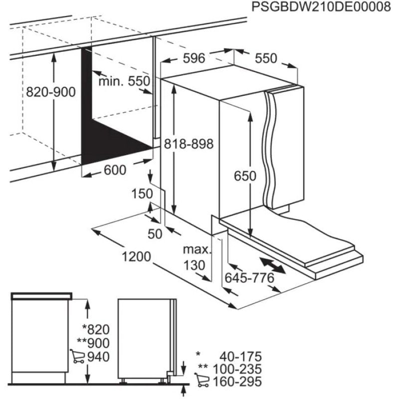 AEG FSB32610Z Lavavajillas Integrable Capacidad 13 Cubiertos E