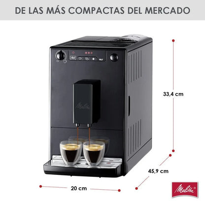 Melitta SOLO E950-222 Cafetera Superautomática Compacta con Molinillo Integrado 15 Bares Negra