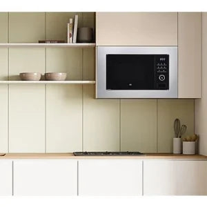 Microondas integrable – OK OMWG 2022-31 BI DM, 800 W, 5 niveles de potencia, 20 l, Con Grill, Gris y Negro