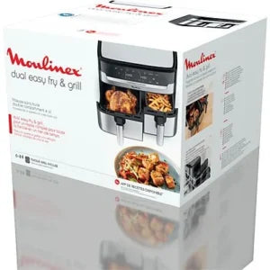 Freidora de aire – Moulinex Dual Fry & Grill EZ905D, Cocinado Dual, 2700 W