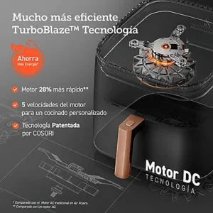 Freidora de aire – Cosori Turbo Blaze Chef Edition, 1725 W, 6 l, Hasta 230 °C