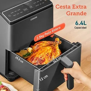Freidora de aire – Cosori Dual Blaze Chef Edition, Doble resistencia, 1700 W, 6.4 L