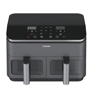 Freidora de aire – Cosori Dual Basket Chef Edition, 1750 W, 8.5 l, Doble cesta iluminada, Negro
