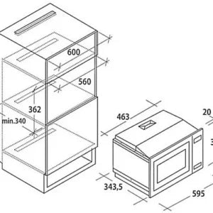 Microondas con grill integrable – Candy CMGI201EX, 800 W, 8 Niveles