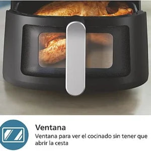 Freidora de aire – Philips Airfryer NA231/00, Con ventana, 6.2 L, 1700W