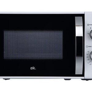 Microondas – OK OMW 2024-3 W, 700 W, 5 Niveles de Potencia, 20 l, Control Mecánico, Blanco