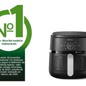 Freidora de aire – Philips Airfryer NA231/00, Con ventana, 6.2 L, 1700W