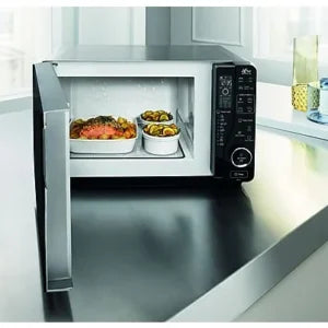 Microondas con grill – Whirlpool MWF421SL, 800W, 6 niveles, Función descongelación, 25 l, Negro