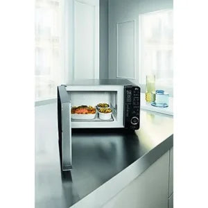 Microondas con grill – Whirlpool MWF421SL, 800W, 6 niveles, Función descongelación, 25 l, Negro