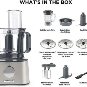 Picadora – Kenwood Multipro Compact FDM301SS, Procesador de alimentos, 800 W