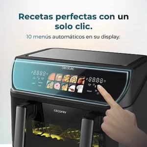 Freidora de aire – Cecotec Cecofry&Grill Duoheat 10000, Doble resistencia, 10 L, 2800 W