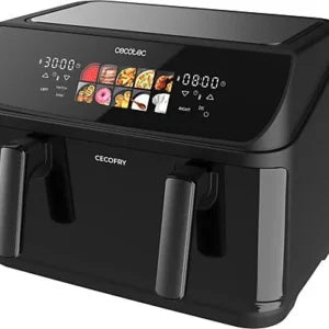 Freidora de aire – Cecotec Cecofry&Grill Duoheat 10000, Doble resistencia, 10 L, 2800 W
