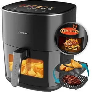 Freidora de aire – Cecotec Cecofry&Grill Duoheat 6500, 3 en 1, 6.5 l, Black