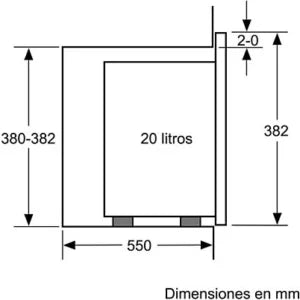 Microondas integrable – Bosch BEL523MS0, 800W, 20 L, Grill, Acero inoxidable