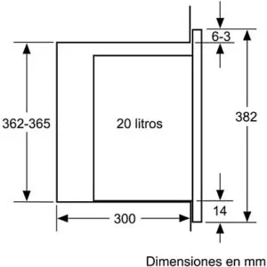 Microondas integrable – Bosch BEL523MS0, 800W, 20 L, Grill, Acero inoxidable