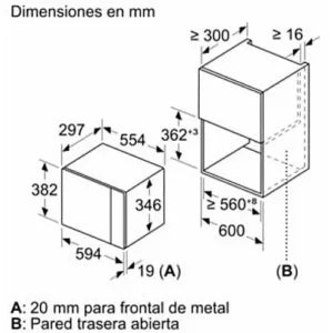 Microondas integrable – Balay 3CG5172B2, Grill, 800W, 20 L, 5 potencias, Control deslizante, Aquálisis, Blanco