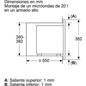 Microondas integrable – Balay 3CG6112X3, Potencia 800W