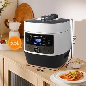 Olla a presión electrica – AIGOSTAR Panda, 1000 W, Blanco