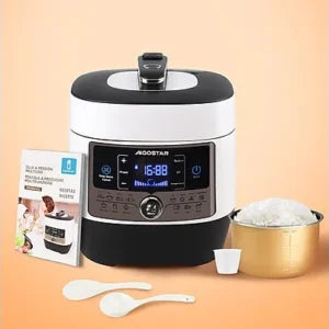 Olla a presión electrica – AIGOSTAR Panda, 1000 W, Blanco