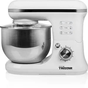 Amasadora – TRISTAR MX-4817, 1200 W, Totalmente variable velocidades, Blanco