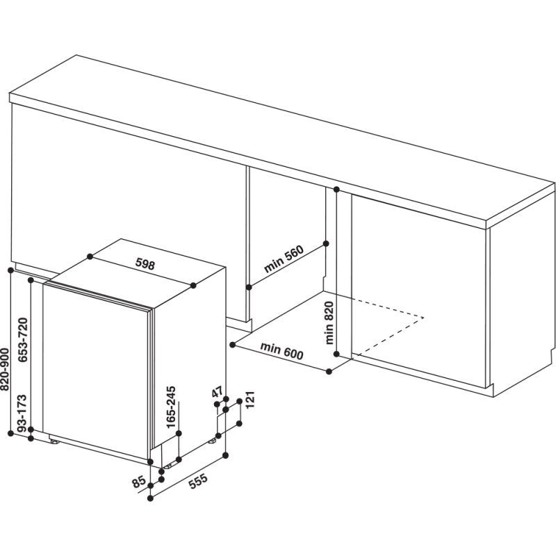 Whirlpool WI 7020 PF Lavavajillas Integrable Capacidad 14 Cubiertos E