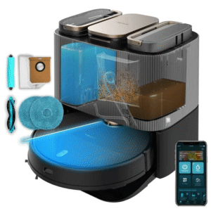 Conga 13090 Spin Revolution Home&Wash Robot Aspirador con Motor de Succión 7000 Pa Base 4 en 1